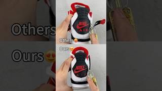 Real Vs Fake Fire Red Jordan 4 #shorts #sneakerhead #viral