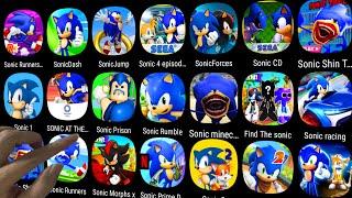 Sonic Dash,Shin Sonic Tapes,Sonic Forces,Sonic 2,Sonic the Hedgehog 4,Sonic Racing,Sonic Runners....