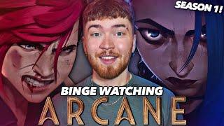 i binged ALL of ARCANE S1!! | *First Time Watching* | Full Season 1 Reaction