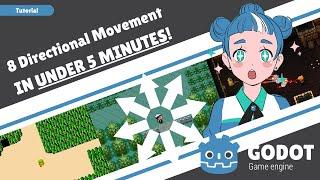 SMOOTH Top-down 8 Directional Player Movement in Godot | UNDER 5 MINUTES | Beginner Tutorial #godot