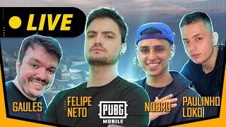 FELIPE NETO JOGA PUBG MOBILE com Nobru, Gaulês e Paulinho o LOKO