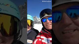 Meta Hrovat Slovenian Alpine Skier Skiing Training in Zermatt Matterhorn Cervinia Glacier Suisse