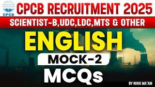 CPCB | English MCQs | Mock 2 | SCIENTIST LDC UDC MTS | By Nikki Ma'am