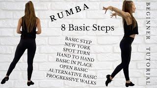 8 Rumba Basic Steps every Beginner should Learn || Rumba Dance Beginner Steps Tutorial