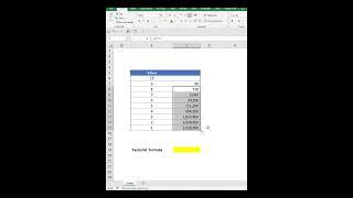 Calculating Factorials in Excel