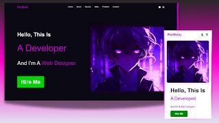 Build a Responsive Personal Portfolio Website Using HTML & CSS & JavaScript | Step by Step Tutorial