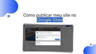 Como publicar meu site | Google Sites