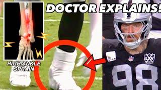 Doctor explains Maxx Crosby high-ankle sprain in 60 seconds #raiders #sports #science #raidernation