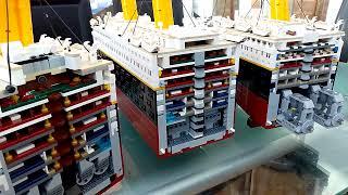 Lego Titanic build three sections inside detail view.