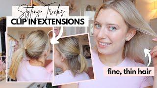 The BEST Tricks I do with my Clip In Hair Extensions on FINE/THIN Hair!