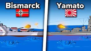 Bismarck VS Yamato | Battleship Animation