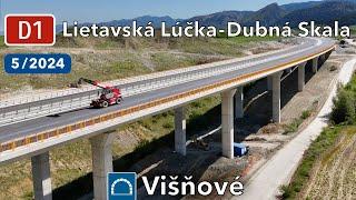 Výstavba slovenské dálnice D1 Lietavská Lúčka - Dubná Skála s tunelem Višňové (květen 2024)