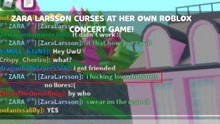 ZARA LARSSON CURSES IN CHAT AT HER ROBLOX CONCERT