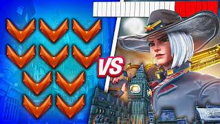 1 BUFFED Top 500 Ashe VS *10* Bronze Players - Who wins?! (Overwatch 2)