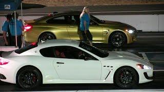 BMW m4 vs Maserati Granturismo-drag race 1/4 mile