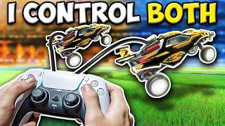Rocket League, but I control BOTH CARS AT ONCE