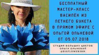 БЕСПЛАТНЫЙ МАСТЕР-КЛАСС "ВАСИЛЕК ИЗ ЛЕТНОГО БУКЕТА" В ПРЯМОМ ЭФИРЕ С ОЛЬГОЙ ОЛЬНЕВОЙ ОТ 05.07.2018