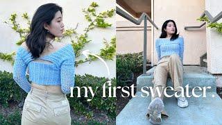 i crocheted my first sweater ever (in 4 days!) | crochet vlog