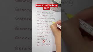 AI 12 best tools in 2023 for Different Tasks