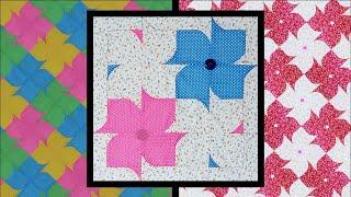 Patchwork for beginners. Block "dogwood flower"