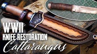 Restoring a World War II Vintage Cattaraugus Knife and Making a Leather Sheath