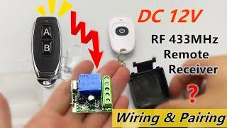 How to use remote control switch, DC12V, wireless relay switch 1Ch rf 433Mhz, KR1201 by QIACHIP