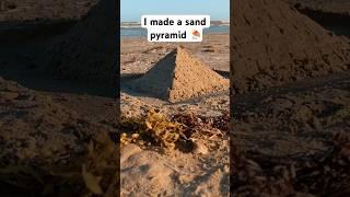 I made a sand pyramid at the beach️ #sandsculpting #pyramid #moonknightgotme #shorts