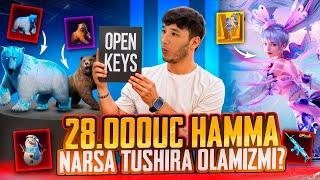 OPEN KEYS JINNISI 28.000 UC HAMMASINI TUSHIRA OLDIKMI ? PROSTA BOMBA  PUBG MOBILE !!!