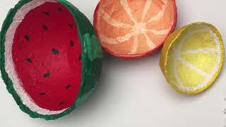 Shredded Paper Mache - Watermelon Decor Bowls