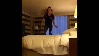 slow motion bed jumping