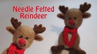 How to Needle Felt a Cute Reindeer Christmas ornament | Easy to follow tutorial