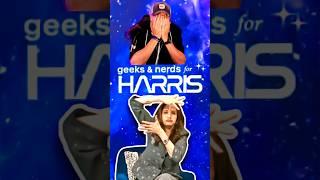 This is CRINGE!  Lynda Carter on “Geeks & Nerds for Harris”.