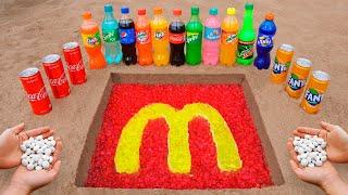 McDonald's Logo in the Hole with Orbeez, Coca Cola, Mentos & Popular Sodas