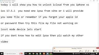 FREE UNLOCK ICLOUD FROM IPHONE XS IOS 17.5.1 FREE FILE