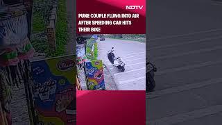 Pune Accident News | Pune Couple Flung Into Air After Speeding Car Hits Their Bike