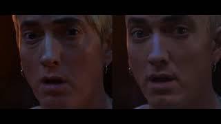 Eminem with and without AI in "Houdini" video