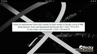 How to switch between the GUI and Text mode (Command Line mode) on Rocky Linux 9