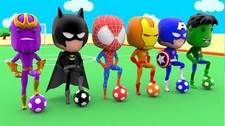 Thanos Avenger Learn Colors with Fifa World Cup Football 2018 Superheroes Spiderman