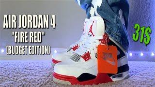 JORDAN 4 "FIRE RED" (BUDGET TJ SNEAKERS) **LOOK & ON FEET**