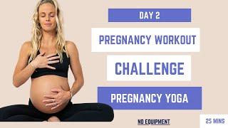 Day 2 / Calming prenatal yoga / Connection to baby / Pregnancy workout challenge