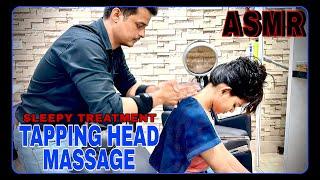 ASMR TAPPING HEAD MASSAGE, FOREHEAD & BACK || A SLEEPY RELAXATION || Indian Barber Rizwan #insomnia