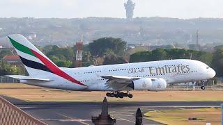 AMAZING 18 MINUTES. EMIRATES A380 TOUCHDOWN IN BALI |Plane spotting Denpasar DPS/WADD