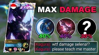 SELENA ABUSE NEW MAX DAMAGE BUILD AND EMBLEM  (wtf true damage build)