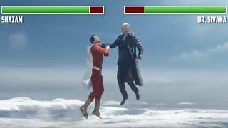 Shazam vs. Dr. Sivana WITH HEALTHBARS | First Fight | HD | Shazam!