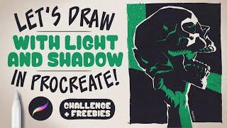 Let's Draw with Light and Shadow | Art Challenge + Procreate freebies 