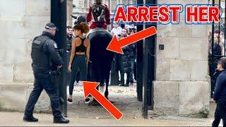 THEY SHOULD BE ARRESTED AFTER SHE DISOBEYS THE POLICE AT THE HORSE GUARDS