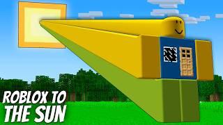 I found a LONGEST ROBLOX NOOB to THE SUN in Minecraft ! What's INSIDE the LONGEST ROBLOX NOOB ?