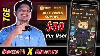 $50 Xrtra Token - Memefi X Binance Mining BOT Airdrop & Claim | Memefi Listing Date BOT 2024 