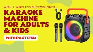 Karaoke Machine with Two Wireless Microphones Review | Portable Karaoke Machine for Adults & Kids