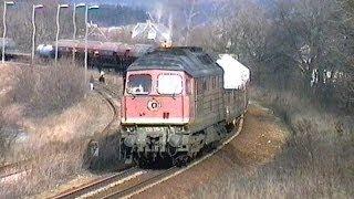 BR 232 Ludmilla mit Güterzug ein U-Boot und ein SKL 24 - Februar 1995